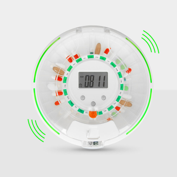 28-Day Pill Dispenser with Up to 6 Alarms/Day, Flashing Light & Locked Cover