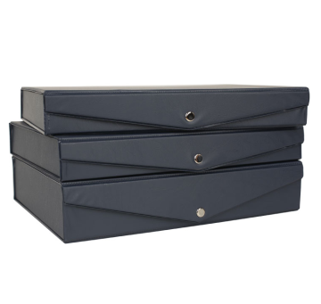 Plastic file box with label