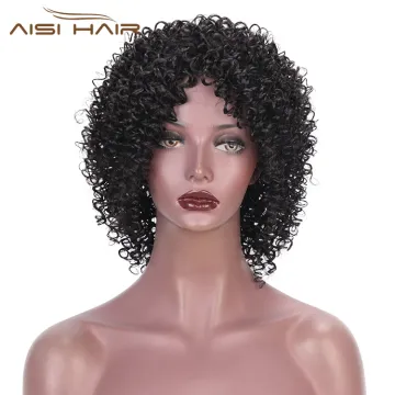 Aisi Hair Malaysian Human Hair Afro Curly Short Wigs Natural Black Machine Made Kinky Curly Human Hair Wigs
