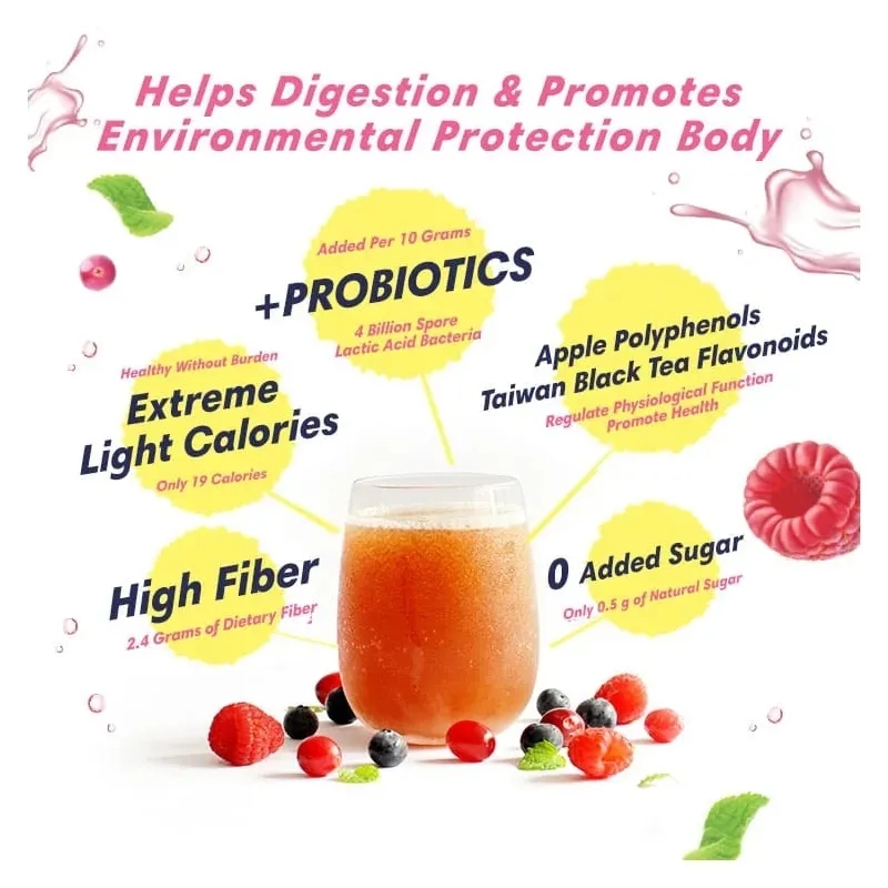 Private Label Natural Zero Sugar Fat Burn Fruit Juice Powder Energy Boost Weight Loss Meal Replacement Fruit Slimming Powder