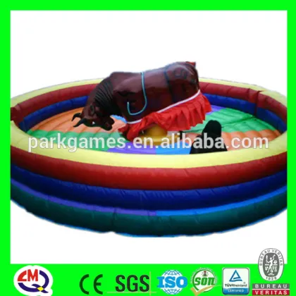 Amusement park trailer red bull mechanical bull