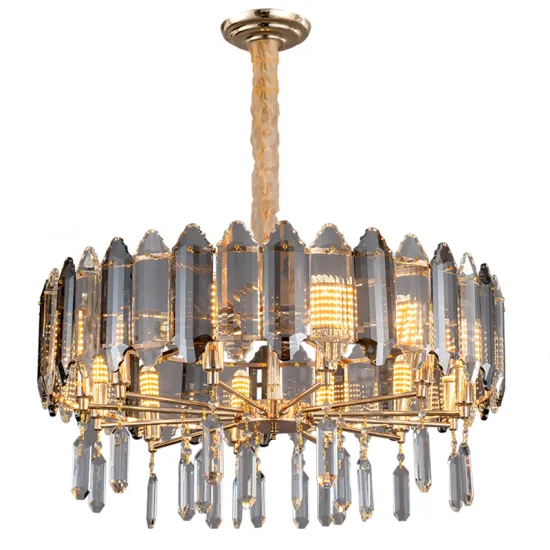 Vintage Smoky Gray Crystal Chandelier and Pendant Lighting