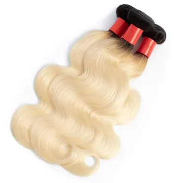 Wholesale 100% Brazilian Virgin Real Remy Hair Extension  Color 1B/613 body wave Human Hair  Bundles