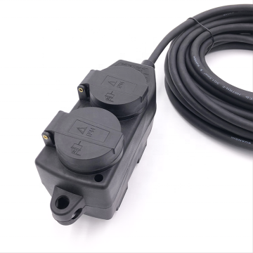 CE Certified EU 4 Outlet IP44 Waterproof Power Strip with 5m Rubber Cable