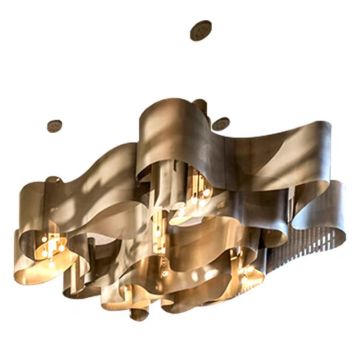 Modern Luxury Golden Metal Chandelier for Large Spaces