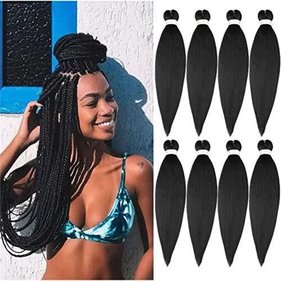 Synthetic Pre-stretched Braiding Hair Perm Yaki Braid Hair Bulk Jumbo Pre Stretched Braiding Hair Expression for Women