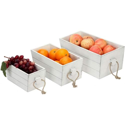 Rectangular Decorative Nesting Wood Storage Crates Boxes