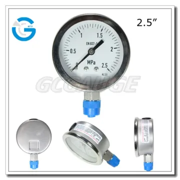 High quality all stainless steel industrial iso certified pressure gauge with bottom mount