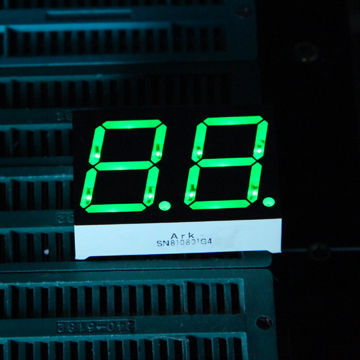 Dual-digit 7-segment Numeric LED Display in 0.80-inch Height, in Green, Common Anode/Cathode