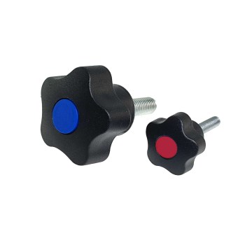 Black Nylon Clamping Star Knob with Iron Galvanized Screw
