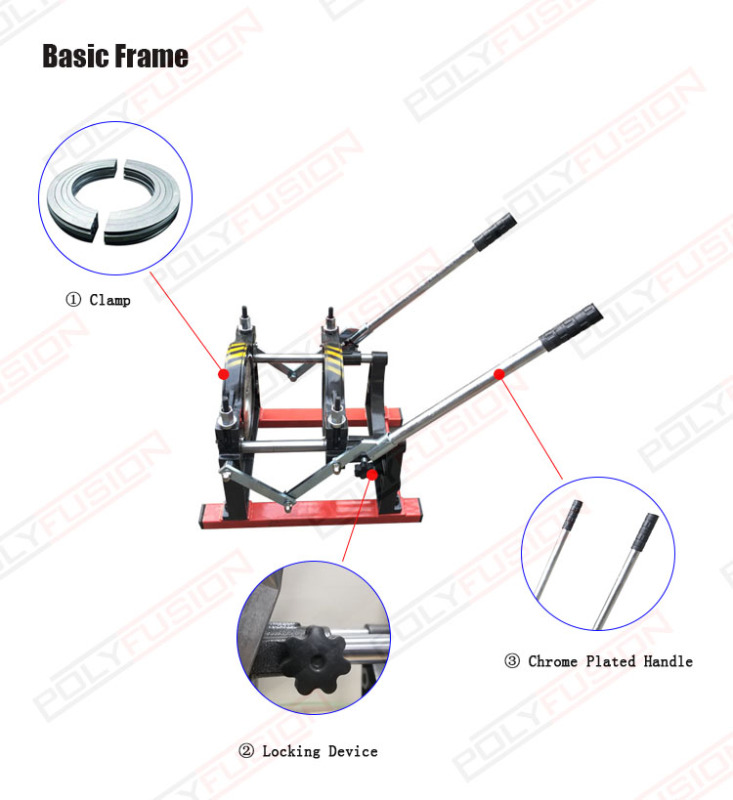 PFT160-2C Hand Push Welding 2-6 Inch Thermofusion Plastic Welder Manual Butt Fusion Machine
