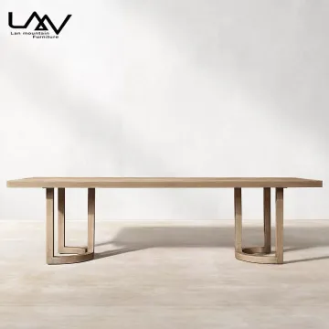 Modern Outdoor Hotel Villa Teak Sectional Furniture - Garden Patio Wooden Rectangular Dining Table and Chair Set