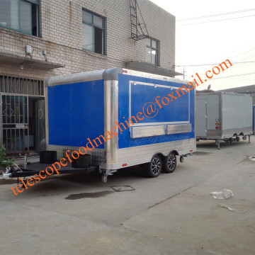 cambered fryer stainless steel food trailer arc bbq mobile food truck trailer flat grill fast food cart ice cream big food van