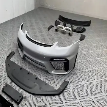 Custom Porsche 718 GT4 Accessories: Large Surround, Tail Wing, Rear Lip, Exhaust Tailpipe in Premium PP Plastic