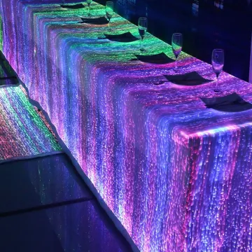 Hot Sale Illuminated LED Fiber Optic Table Cloths for Wedding Party