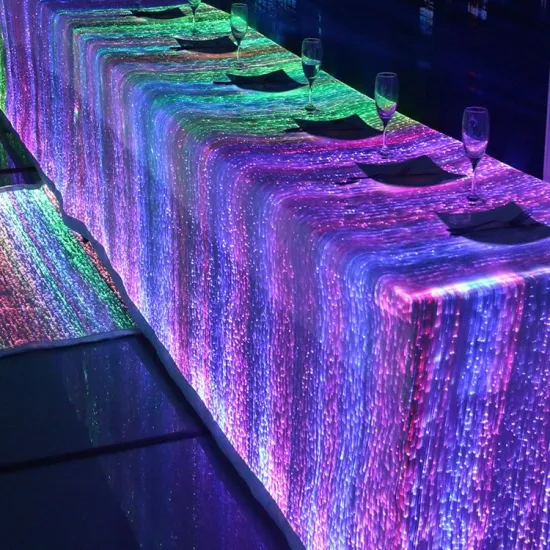 Hot Sale Illuminated LED Fiber Optic Table Cloths for Wedding Party