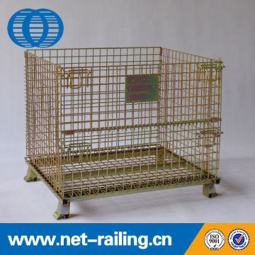 Welding collapsible warehouse storage metal pallet size steel container