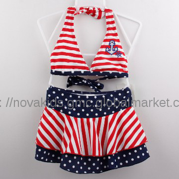 cute high quality swim wear children dot print new design clothes