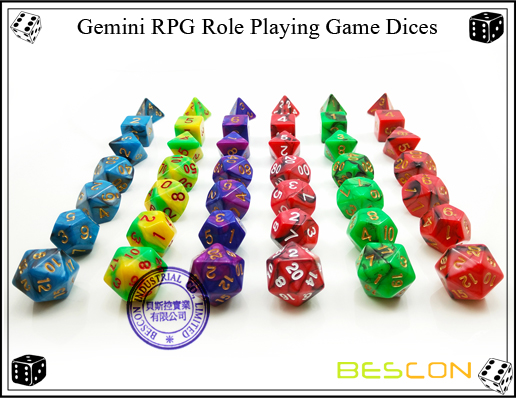 Bescon Blank Polyhedral Dice Set of 7 d4 d6 d8 d10 d12 d20 d%, Flat RPG Dice  Set Without Number China Manufacturer