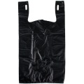 Custom Poly PE Roll Black White Printed Carrier Grocery Packaging Bag