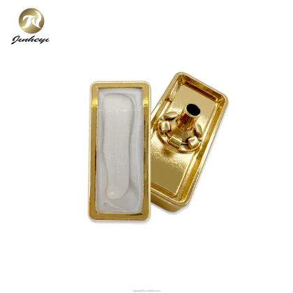 Wholesale Rectangle HP Gold White Enamel Snap Buttons for Clothing