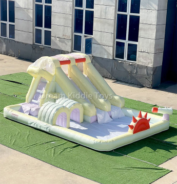 Customized Pastel PVC Inflatable Water Slide with Splash Pool - Kids' Bounce House Backyard Water Bouncy Castle