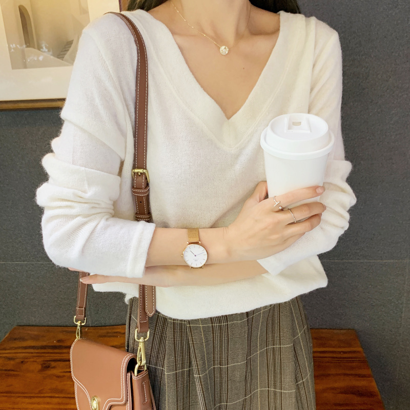 Long-sleeved Solid Color Top