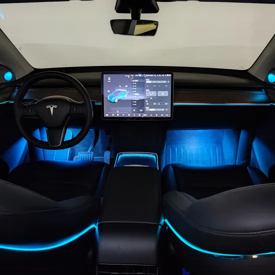 Smart Control LED Atmosphere Light Kit with 128 Colors for Tesla: LCD & APP Interior Ambient Lighting Accessory