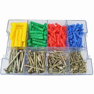 450-piece Chipboard Screw and Anchor Set, 6, 8, 5 and 10mm Anchors