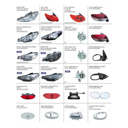 R 087276 L 087275 Crystal White Peugeot 206 Head Lamp/Light Headlight