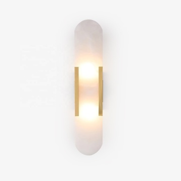 Nordic Modern Alabaster Copper Black LED Wall Lamp untuk Kamar Tidur dan Hotel Dekorasi