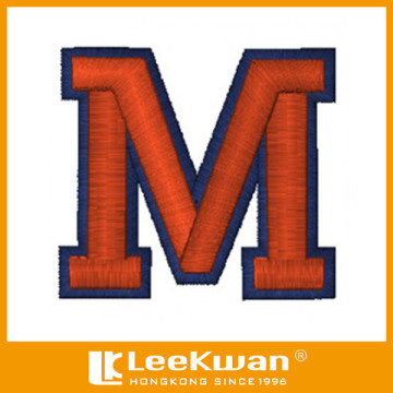 3D letter M embroidered letters embroidered letters patch