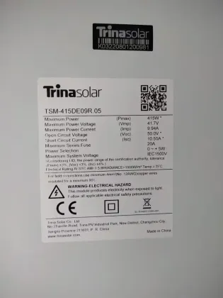 Trina Neg9.28 All-Black Solar Panels 405W to 425W