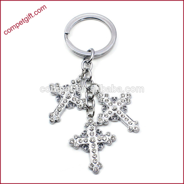 Wholesale Creative Crystal Cross Pendant Key Chains