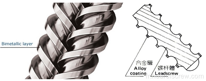 Vis bimétallique WPT3 pour extrudeuse WPC