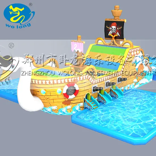PVC inflatable water slide with pool