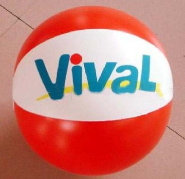 Red and White PVC Inflatable Beach Ball with Customized LOGO