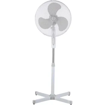 16 Inch Gray Oscillating Pedestal Fan with Cross Base