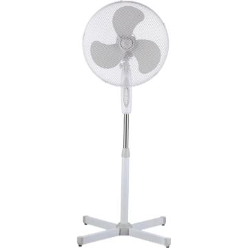 16 Inch Gray Oscillating Pedestal Fan with Cross Base