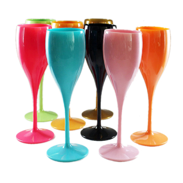 Green Champagne Flutes for Restaurant Parties and Weddings - 150ml Acrylic Glasses