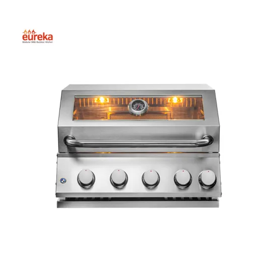 Portable Stainless Steel Window Design 4 Burners Outdoor Bbq Built In Natural Gas Barbecue Grill