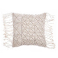 almohada exterior de macramé azul