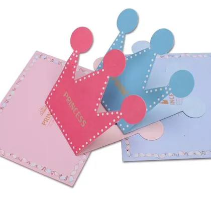 Crown shaped birthday card with envelope