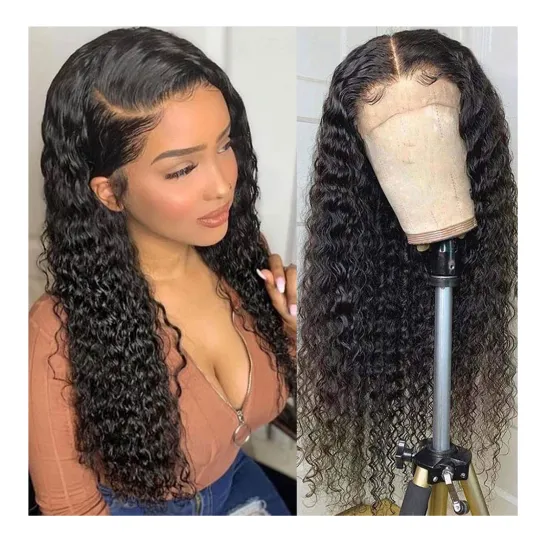 Kinky Curly Brazilian Human Hair Pre Plucked Hairline 13x4 Transparent Frontal Wig German Super Fine HD Swiss Lace Front Wig