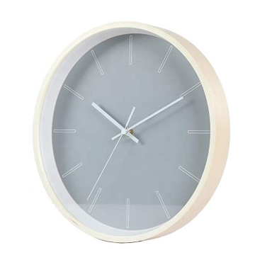 Walnut Metal Wood Frame Silent Wall Clock - Modern Minimalist Nordic Design