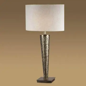 Arabic style table lamp with brass linen shade