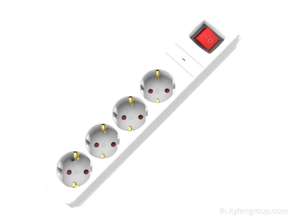 Geramany Standrad 16A 230V 4-way Power Strip