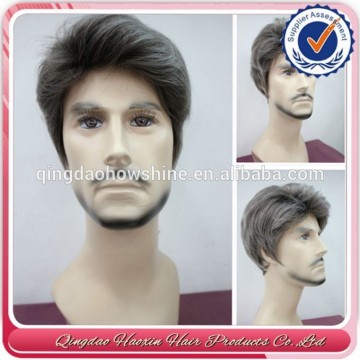 New design 2015 wholesale toupee indian hair top quality natural gray hair wig for men