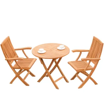 Teak Wood Outdoor Furniture Set: Dining Table and Chairs
