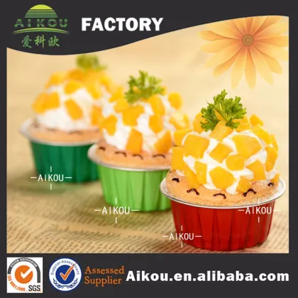 Non-stick decorative aluminum foil disposable muffin cake baking tin